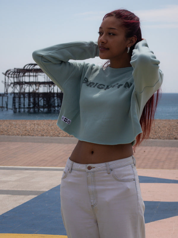 Artist Anon Brighton - Artist Anon Brighton Cropped Crew Fleece - Sweatshirt - Crop, Sweatshirt, Women's