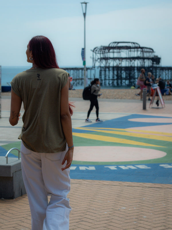 Artist Anon Brighton - Flowy Muscle Tee With Rolled Cuff - T-Shirt - Women's