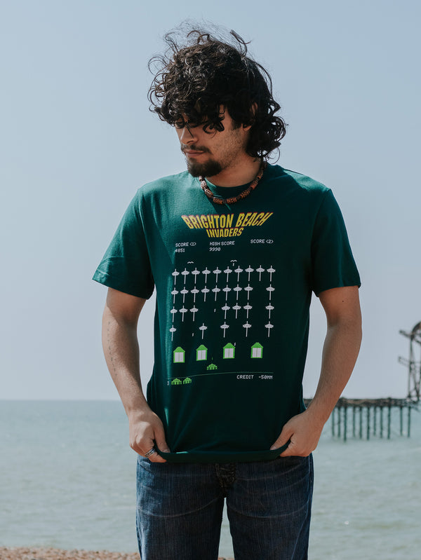 Artist Anon Brighton - Artist Anon Brighton beach Invaders Tshirt - T-Shirt - Fun, Men's, Unisex, Vintage, West Pier