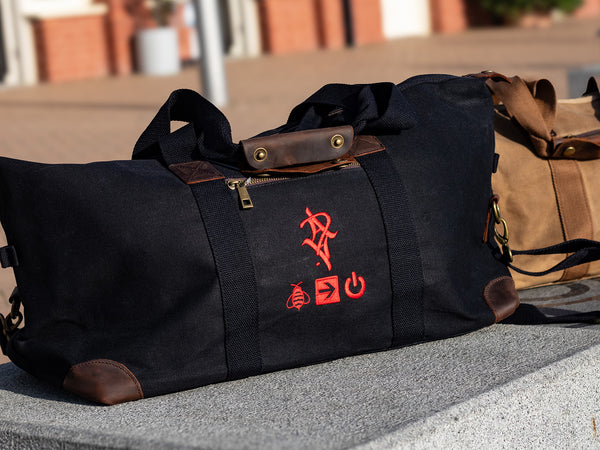 Artist Anon Brighton - Artist Anon Brighton Waxed Canvas Holdall - Bag - Embroidered, Waxed