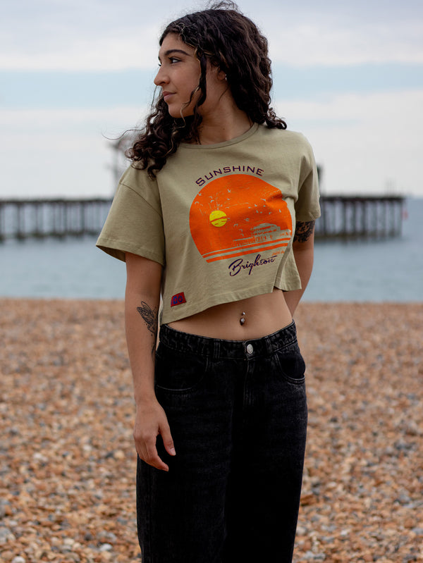 Artist Anon Brighton - Artist Anon Brighton Sunshine Crop Top - T-Shirt - Crop, West Pier, Women's