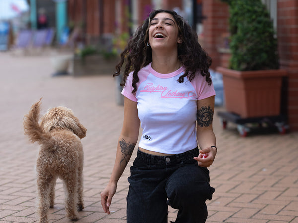 Artist Anon Brighton - Brighton Clothing Company Micro Ribbed Raglan Baby T - T-Shirt - Classic, Crop, Women's