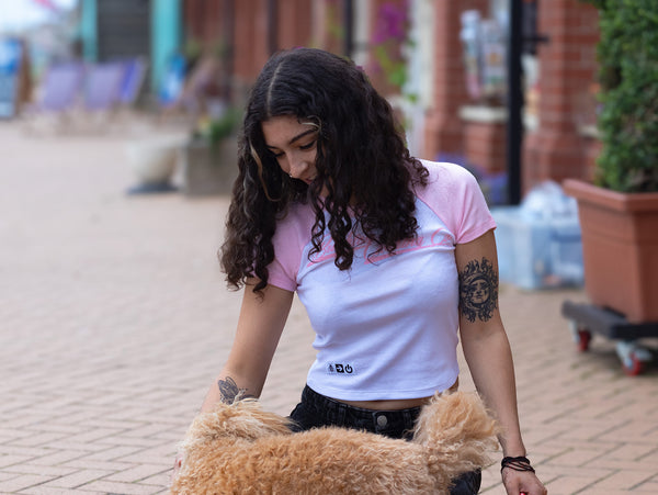 Artist Anon Brighton - Brighton Clothing Company Micro Ribbed Raglan Baby T - T-Shirt - Classic, Crop, Women's