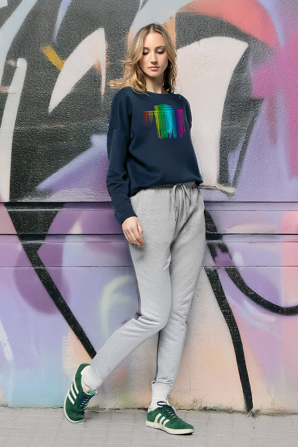 Artist Anon Brighton - Artist Anon Brighton Rainbow West Pier Women's Oversized Sweatshirt - Sweatshirt - oversized, West Pier, Women's