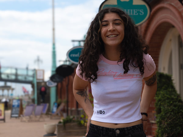 Artist Anon Brighton - Brighton Clothing Company Micro Ribbed Raglan Baby T - T-Shirt - Classic, Crop, Women's