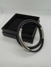 Black Leather 3 Strand Bracelet No.1