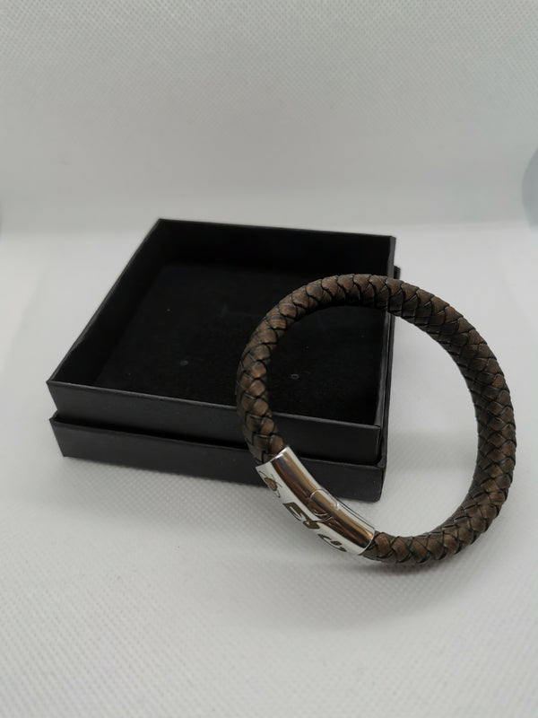 Brown Leather Braided Bracelet No.2
