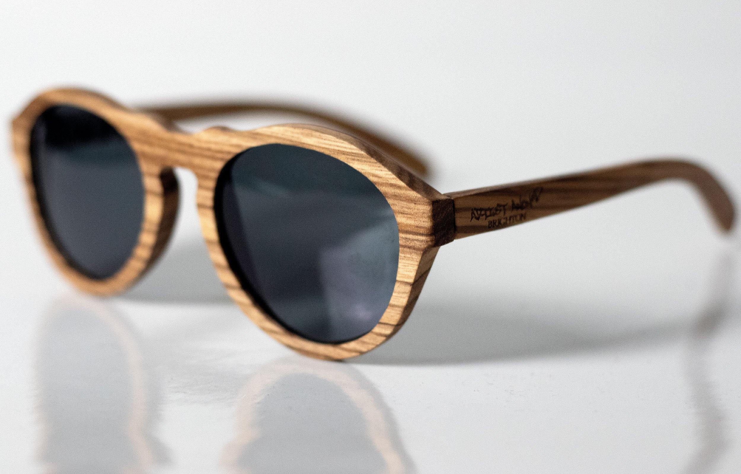 Round wooden sunglasses online
